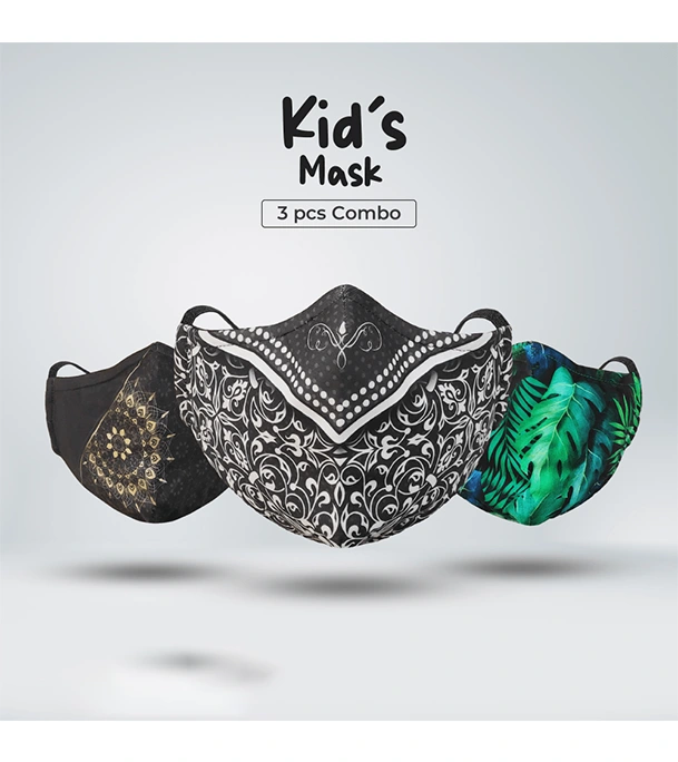 Kids Designer Edition Cotton Mask Combo (Royal - Aspen - Foresty)